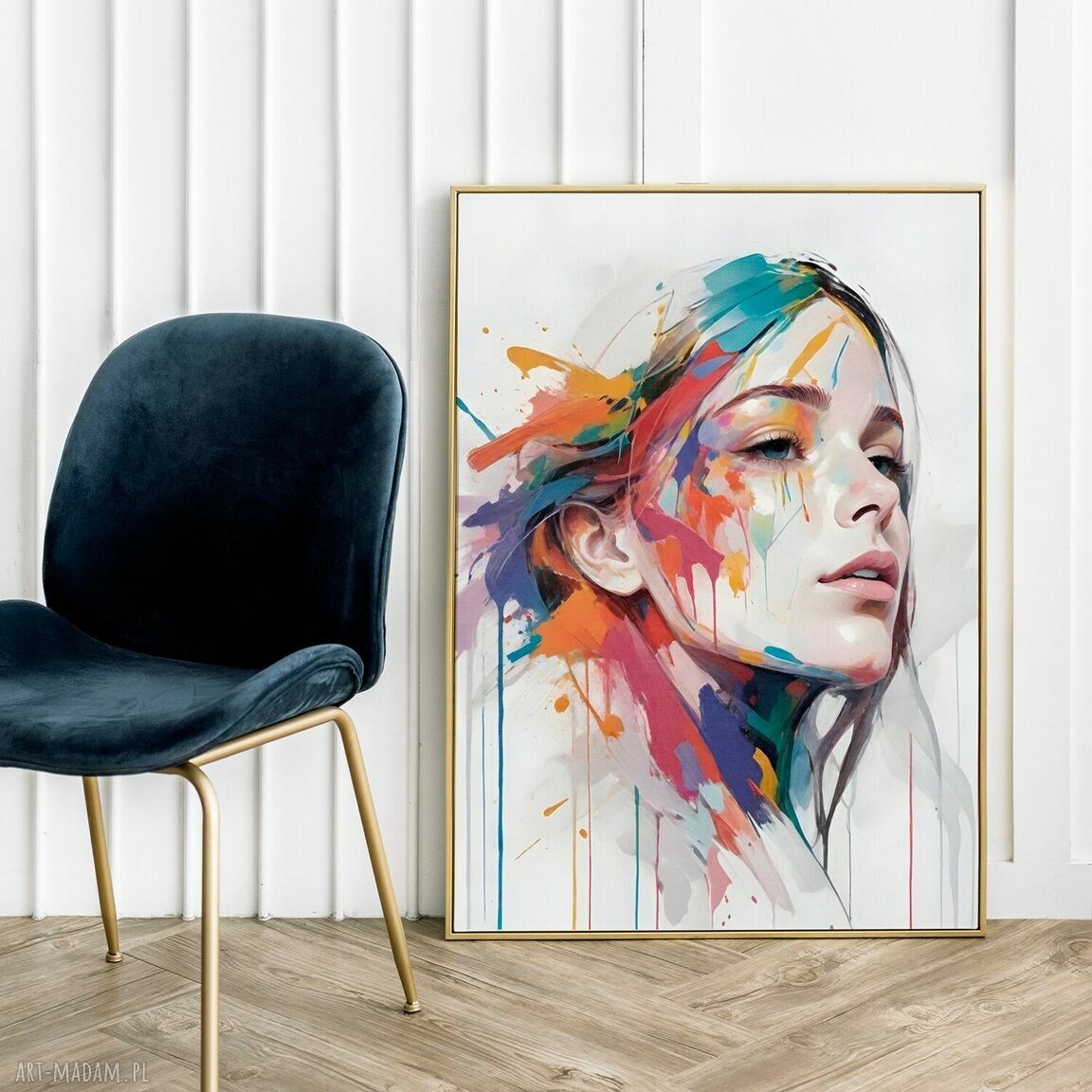 Plakat Portret twarzy - kolorowa abstrakcja, format 40x50 cm