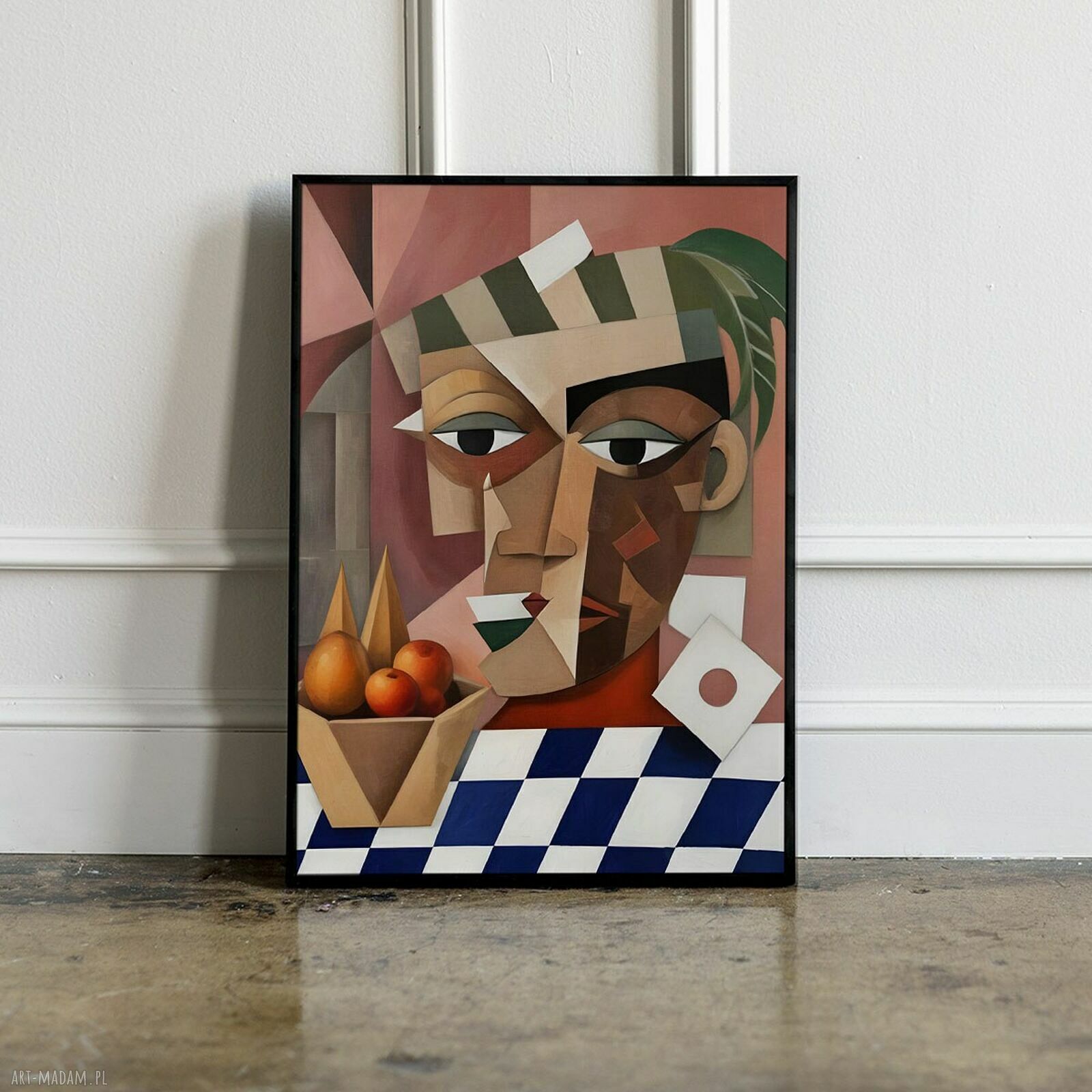 Plakat abstrakcyjny a la Picasso 40x50 cm - kolorowy portret