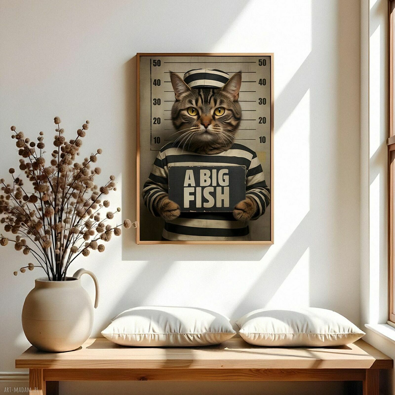 Plakat „Poszukiwany kot” 40x50 cm - śmieszna dekoracja do wnętrza
