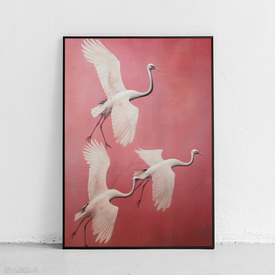 Plakat Ptaki w locie 50x70 cm - różowy
