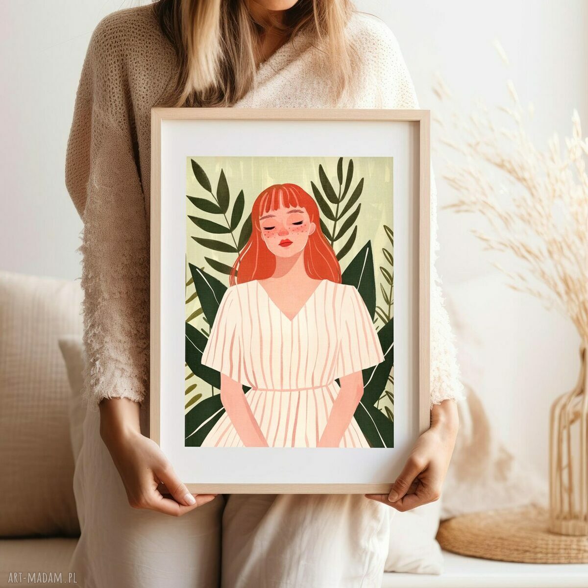 Plakat Romantyczna dziewczyna 30x40 cm - ilustracja grafika