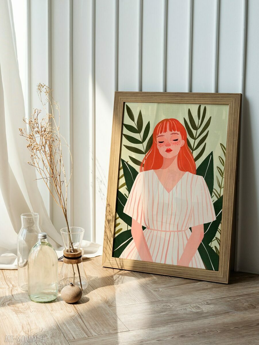 Plakat Romantyczna dziewczyna 30x40 cm - ilustracja grafika