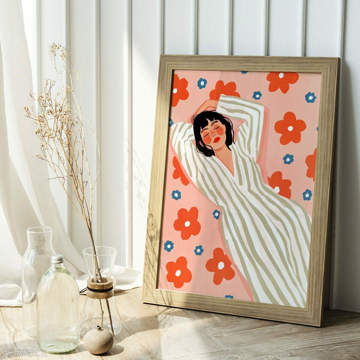 Plakat „Rozmarzona dziewczyna” 50x70 cm - Hogstudio