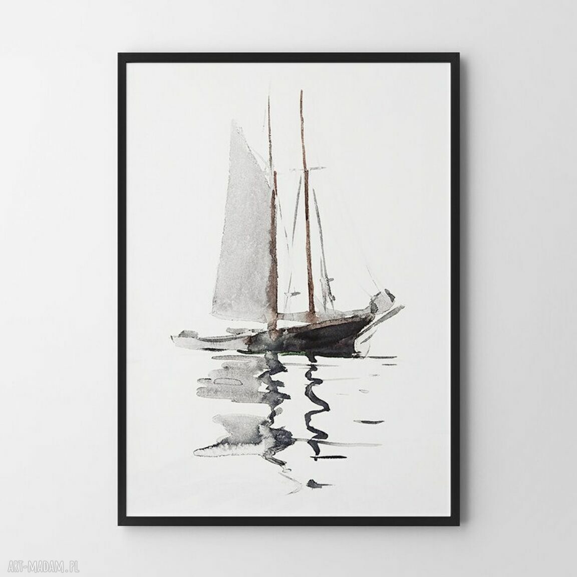 Plakat Samotny rejs 61x91 cm - żaglówka, morze, rejs do salonu