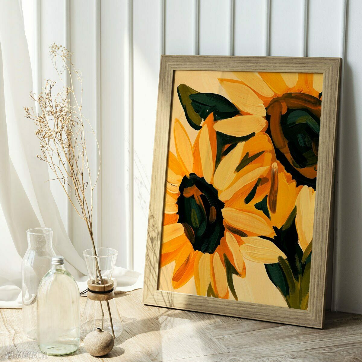 Plakat Słoneczniki Kwiaty 50x70 cm - modny dodatek do salonu