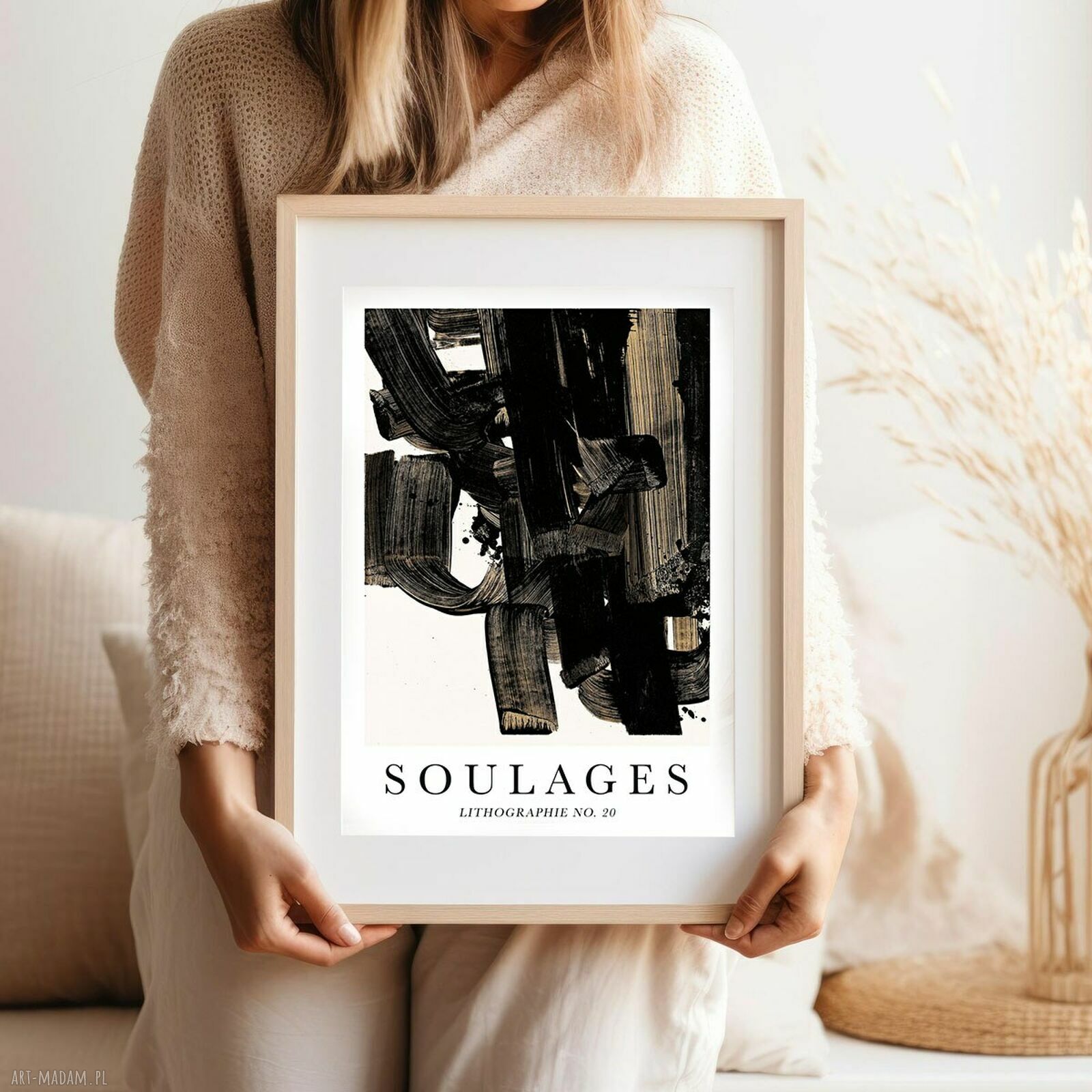 Plakat abstrakcja Soulages Litographie 20 - reprodukcja w formacie 30x40 cm