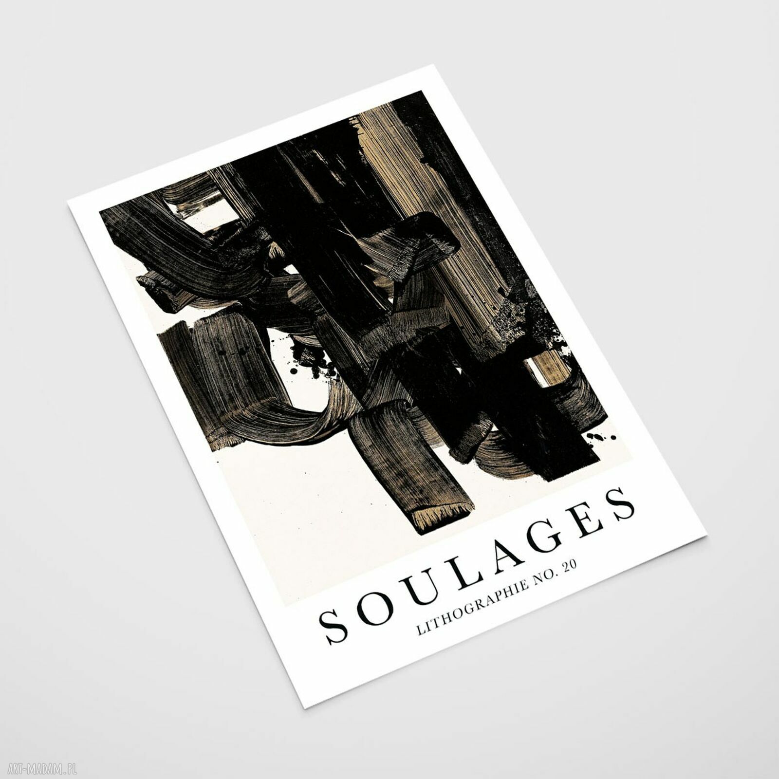 Plakat abstrakcja Soulages Litographie 20 - reprodukcja w formacie 30x40 cm