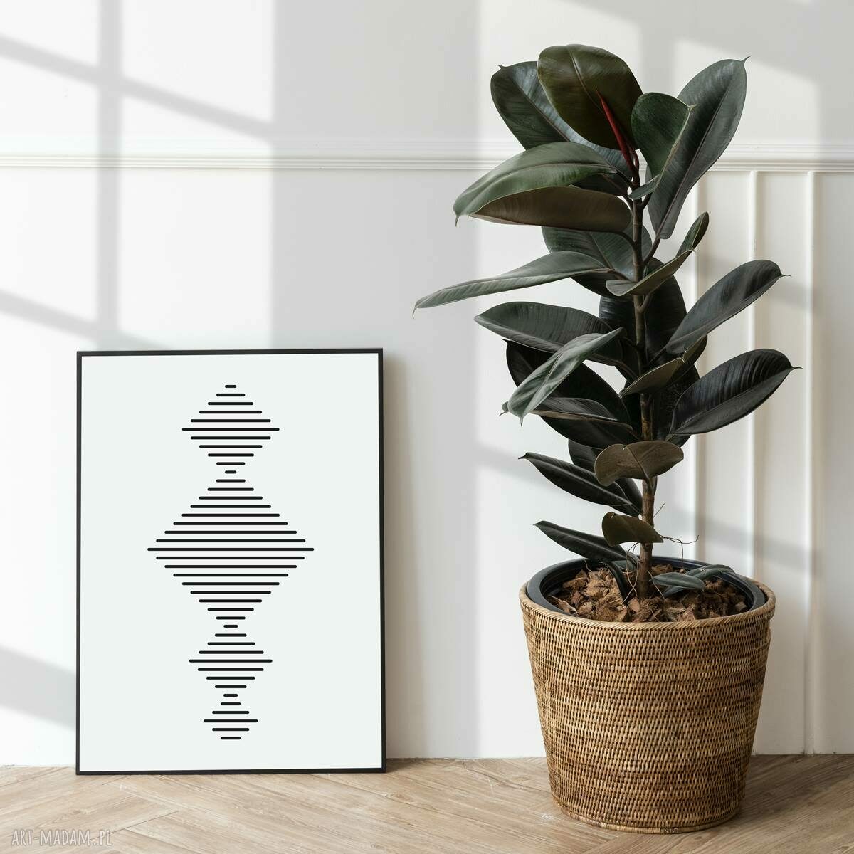 Plakat Spirala 30x40 cm - geometryczny wzór w czarno-białym stylu