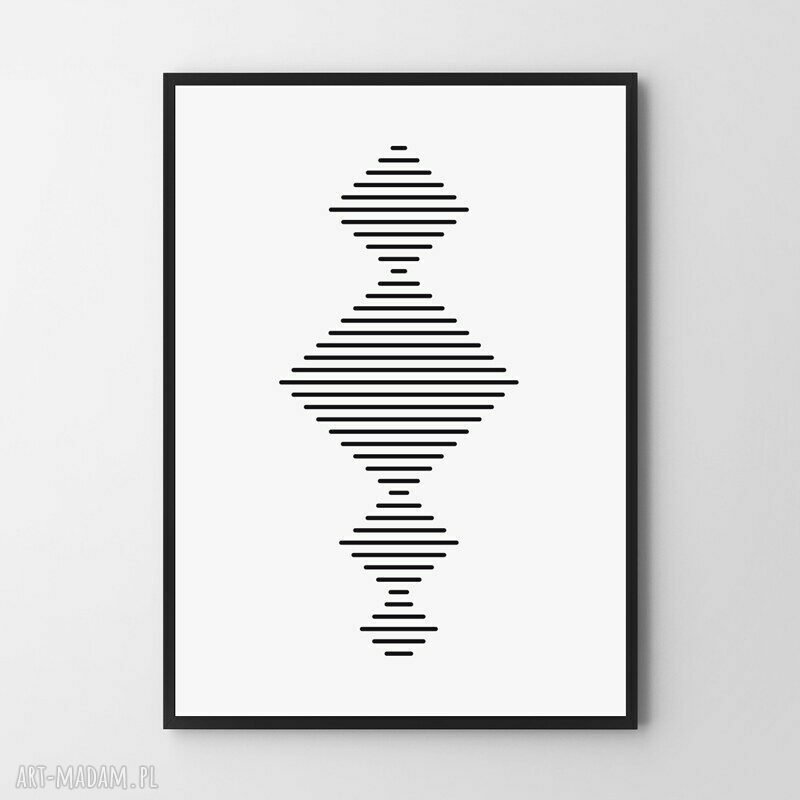 Plakat Spirala 30x40 cm - geometryczny wzór w czarno-białym stylu