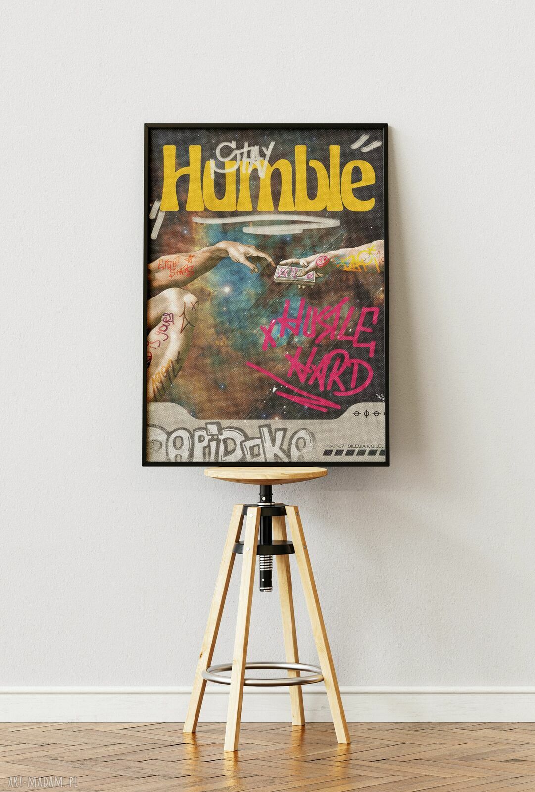 Plakat Stay Humble - Stworzenie Adama 70x100 cm pop art graffiti - Dapidoka