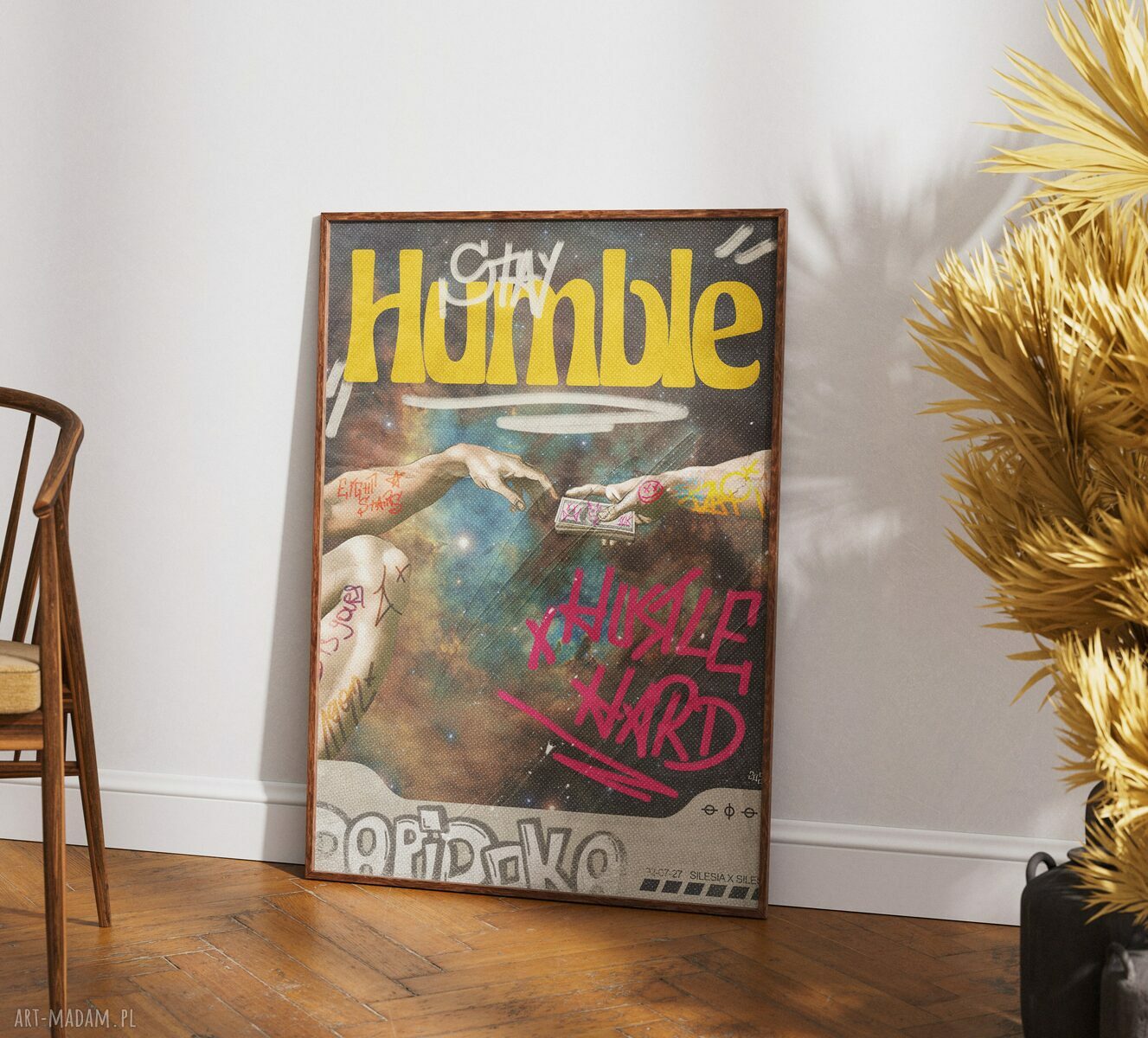 Plakat Stay Humble - Stworzenie Adama 70x100 cm pop art (graffiti) - Dapidoka
