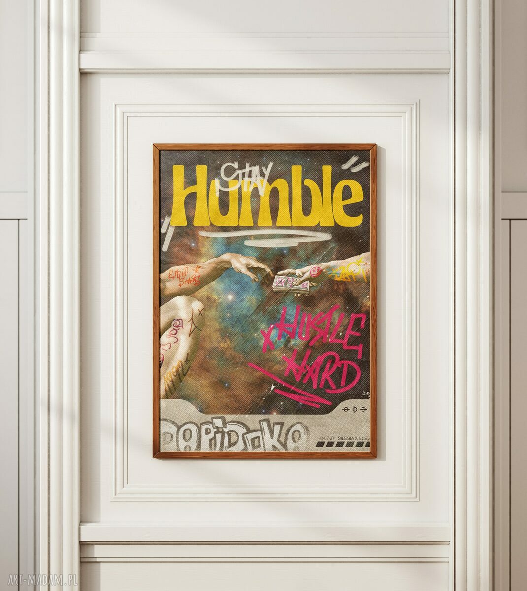 Plakat Stay Humble - Stworzenie Adama 30x40 cm