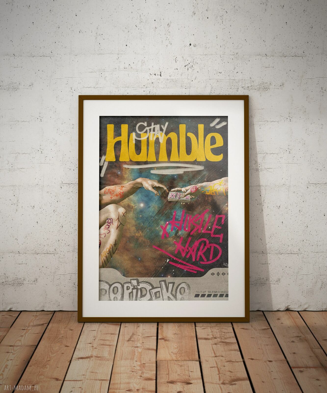 Plakat Stay Humble - Stworzenie Adama 70x100 cm pop art (graffiti) - Dapidoka