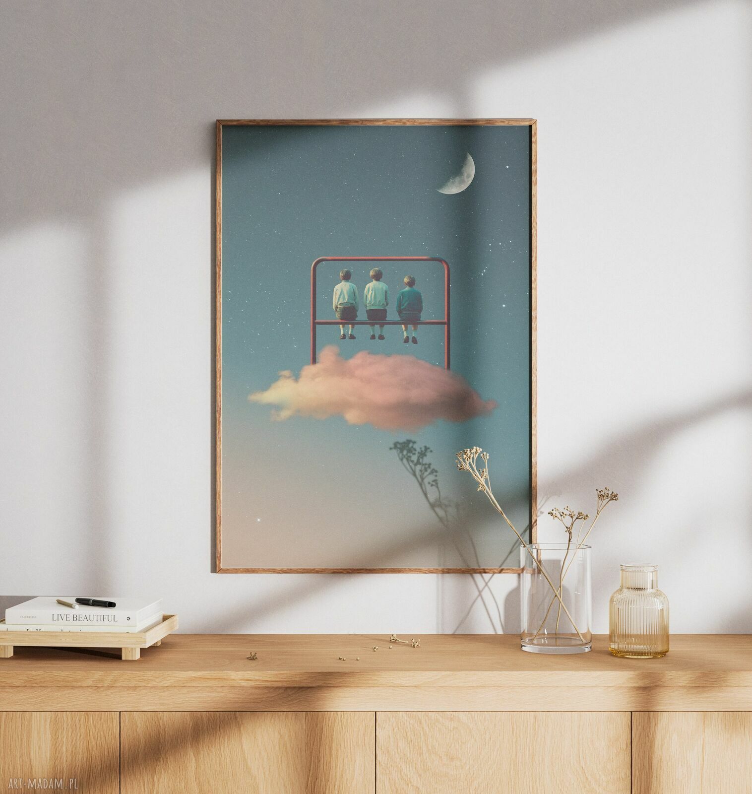 Plakat Trzepak - kolaż minimalistyczny o nostalgii (30x40 cm)