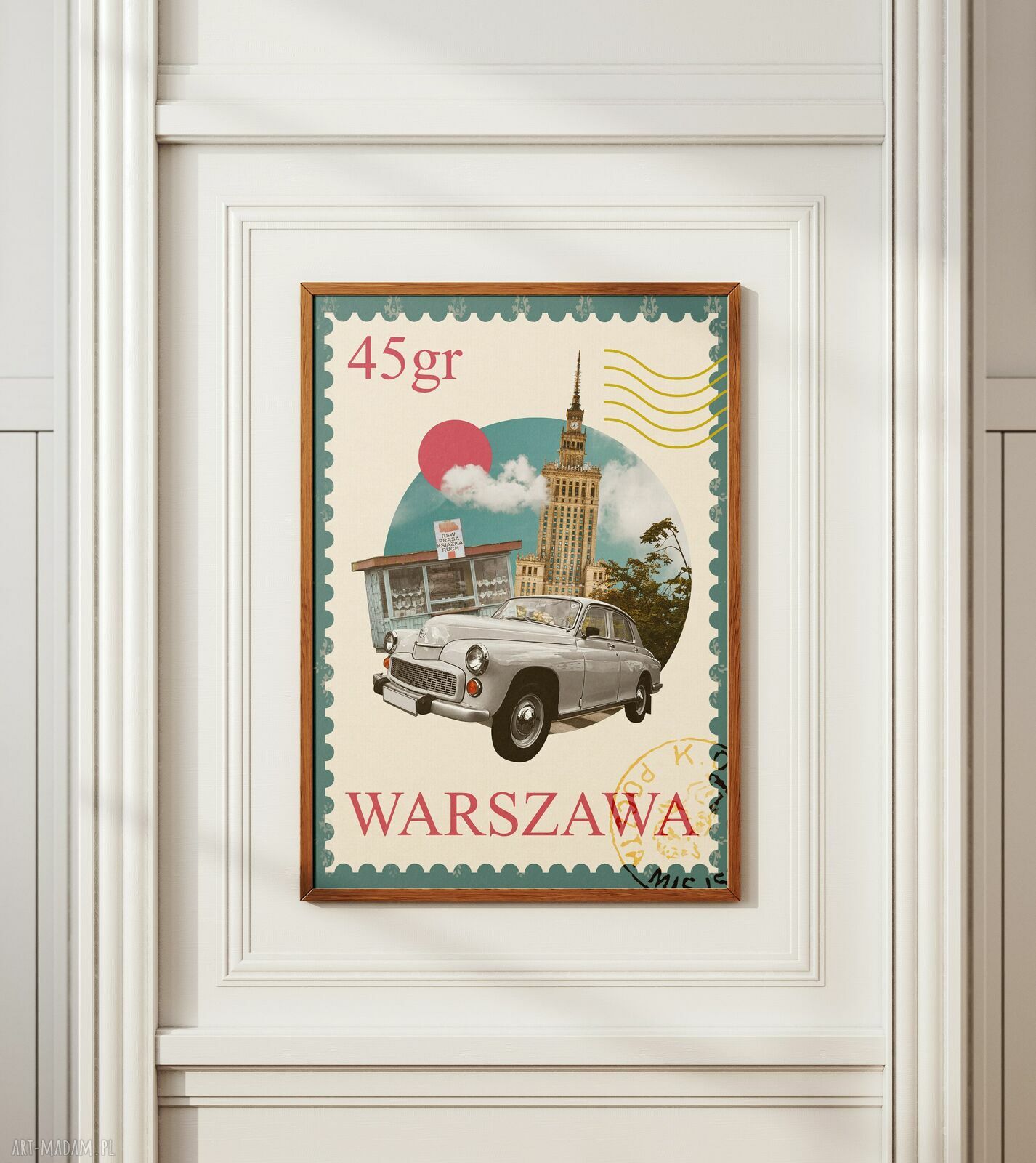 Plakat „U nas w Warszawie” - kolaż PRL A3 29,7x42 cm