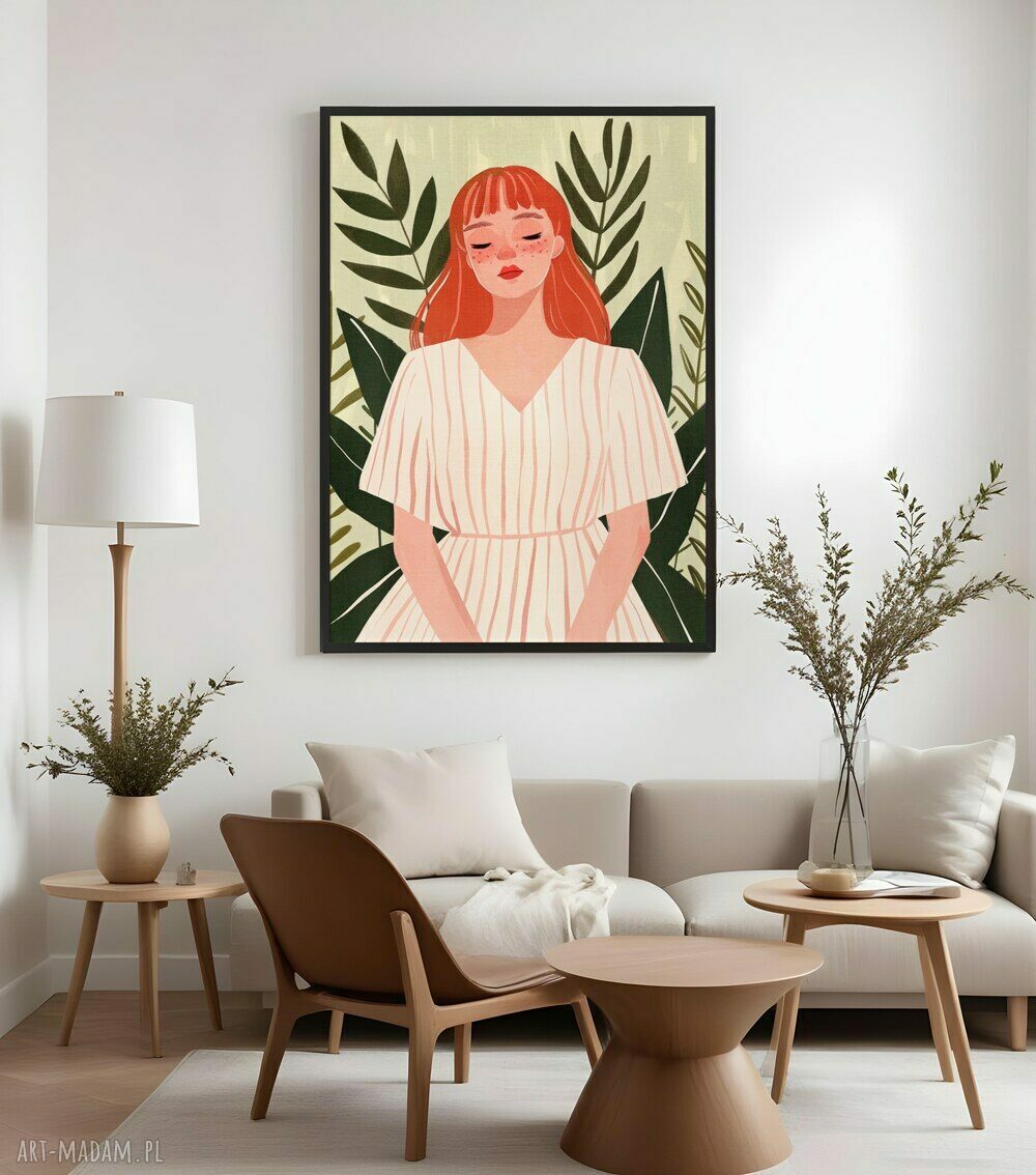 Plakat Urocza dziewczyna 50x70 cm - ilustracja Hogstudio