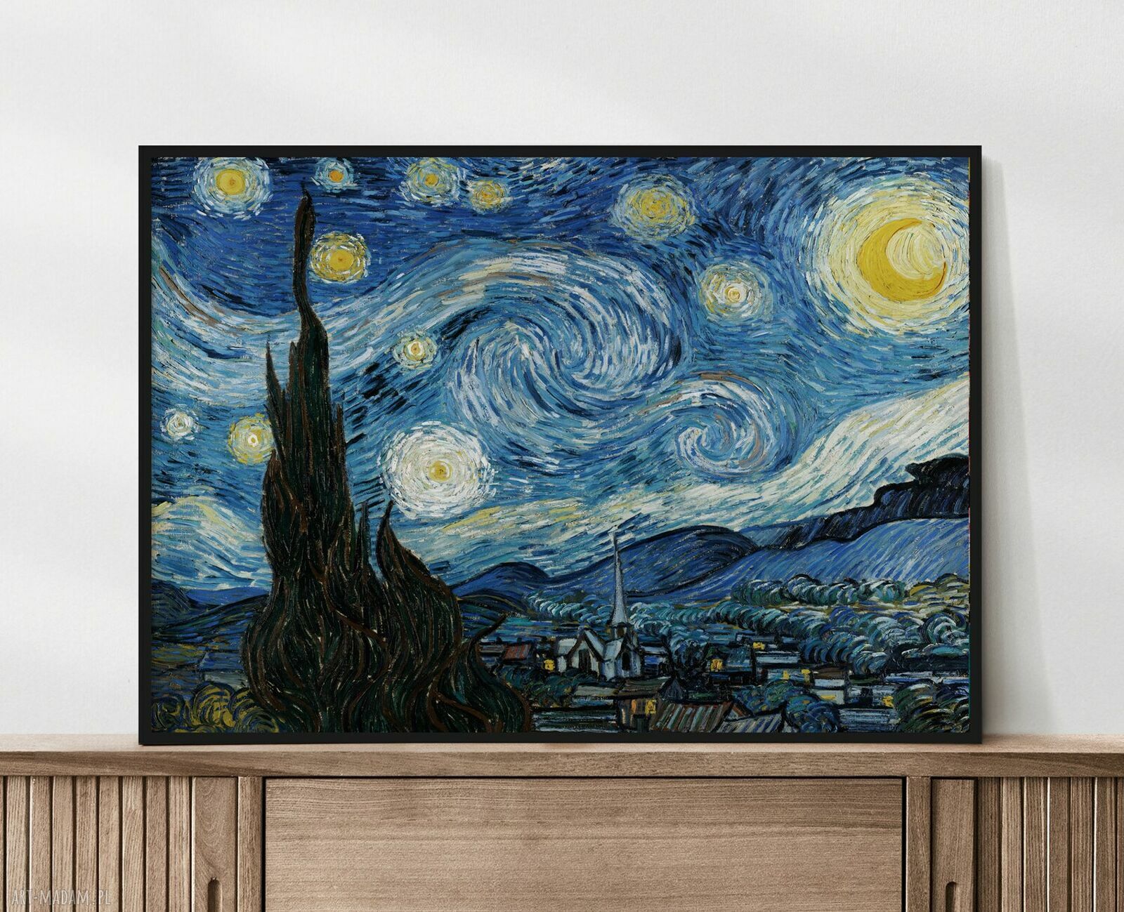 Plakat Vincent van Gogh „Gwiaździsta noc” 50x70 cm w poziomie - Hogstudio