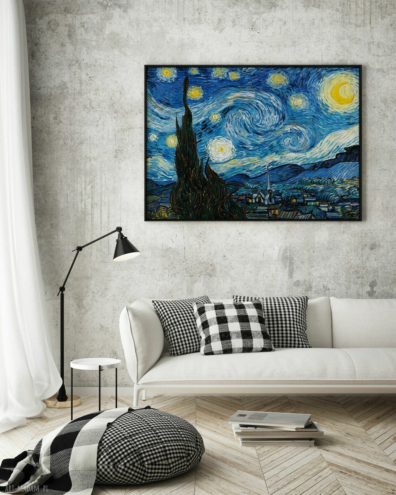Plakat Vincent van Gogh „Gwiaździsta noc” 50x70 cm w poziomie - Hogstudio
