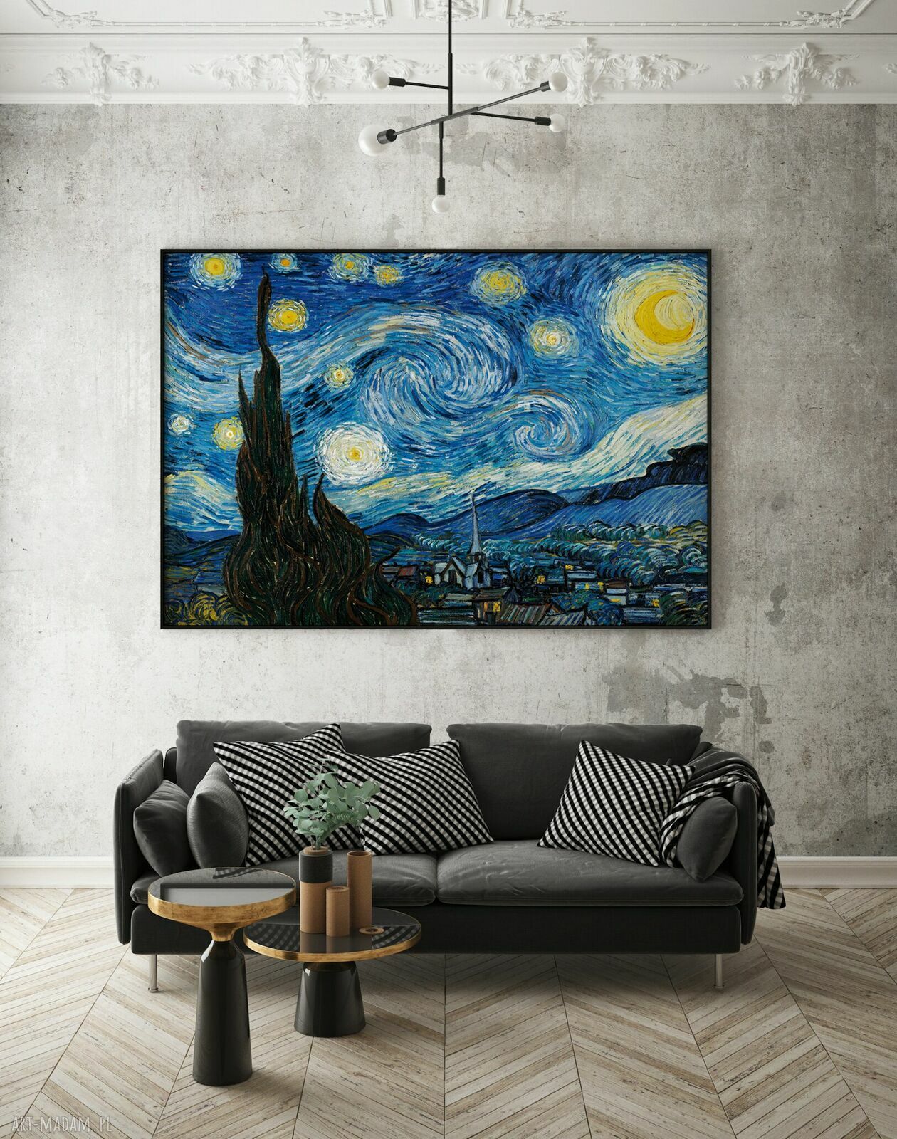 Plakat Vincent van Gogh „Gwiaździsta noc” 50x70 cm w poziomie - Hogstudio