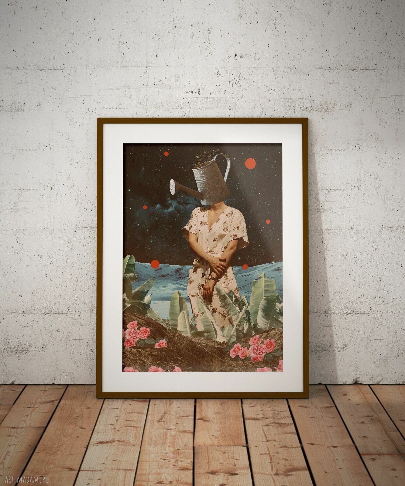 Plakat „W moim ogrodzie” 70x100 cm - surrealistyczny kolaż roślin