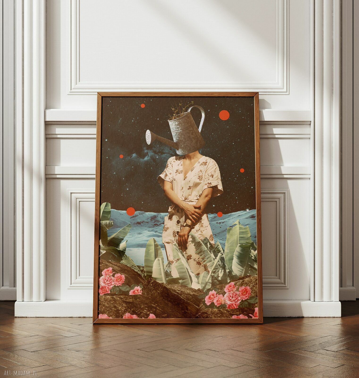 Plakat „W moim ogrodzie” 70x100 cm - surrealistyczny kolaż roślin