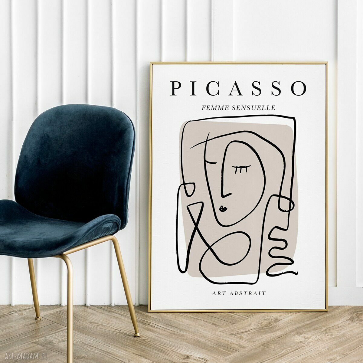 Plakat w stylu Picassa z kobietą (szkic) 40x50 cm - jasny