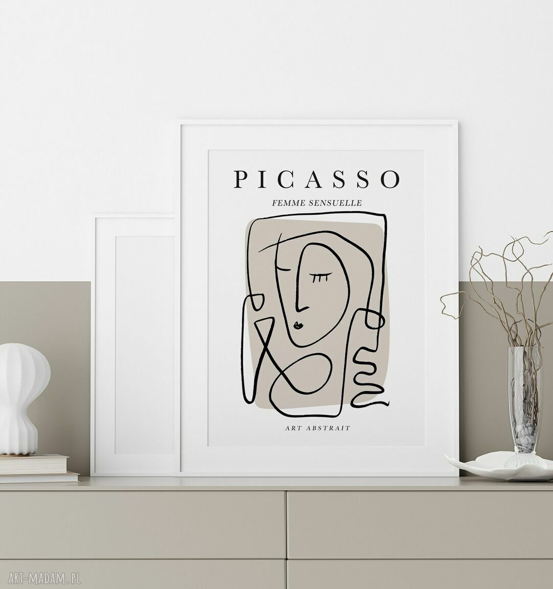 Plakat w stylu Picasso: kobieta szkic - format A4