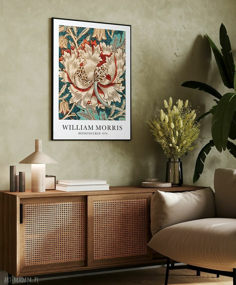 Plakat William Morris Honey Suckle 1876 Kwiaty - 30x40 cm