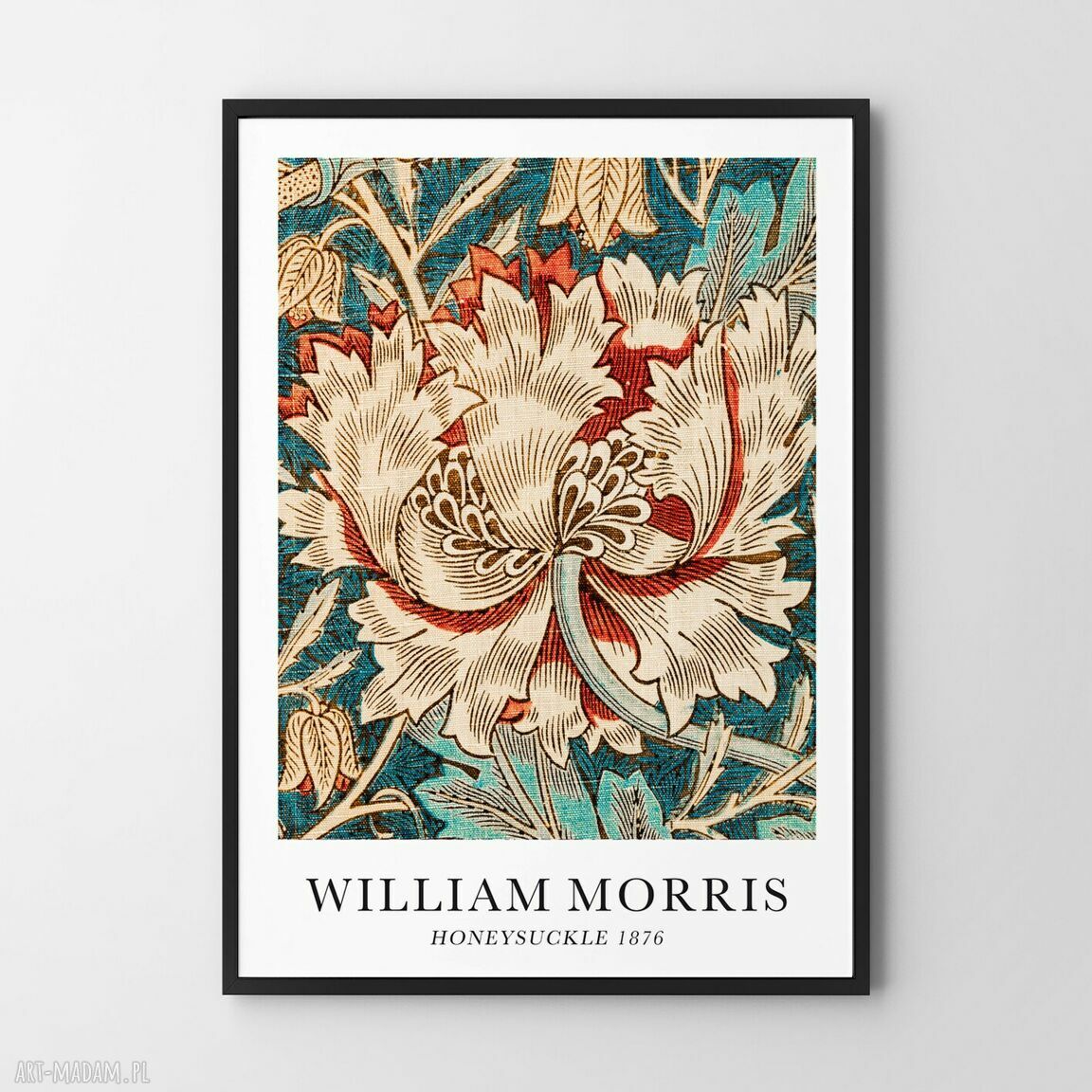 Plakat William Morris Honey Suckle 1876 Kwiaty - 30x40 cm