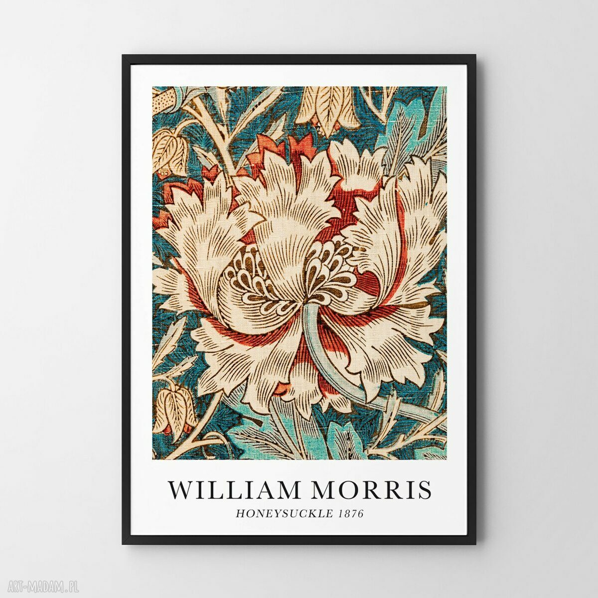 Kwiatowy plakat William Morris Honey Suckle 1876 w formacie 40x50 cm