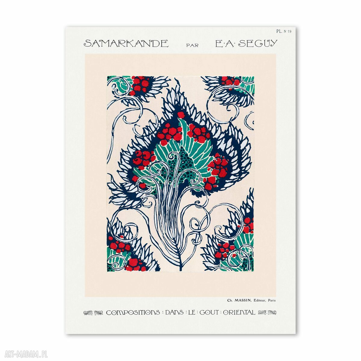 Plakat wystawowy retro 40x50 cm - wzory vintage w stylu art deco