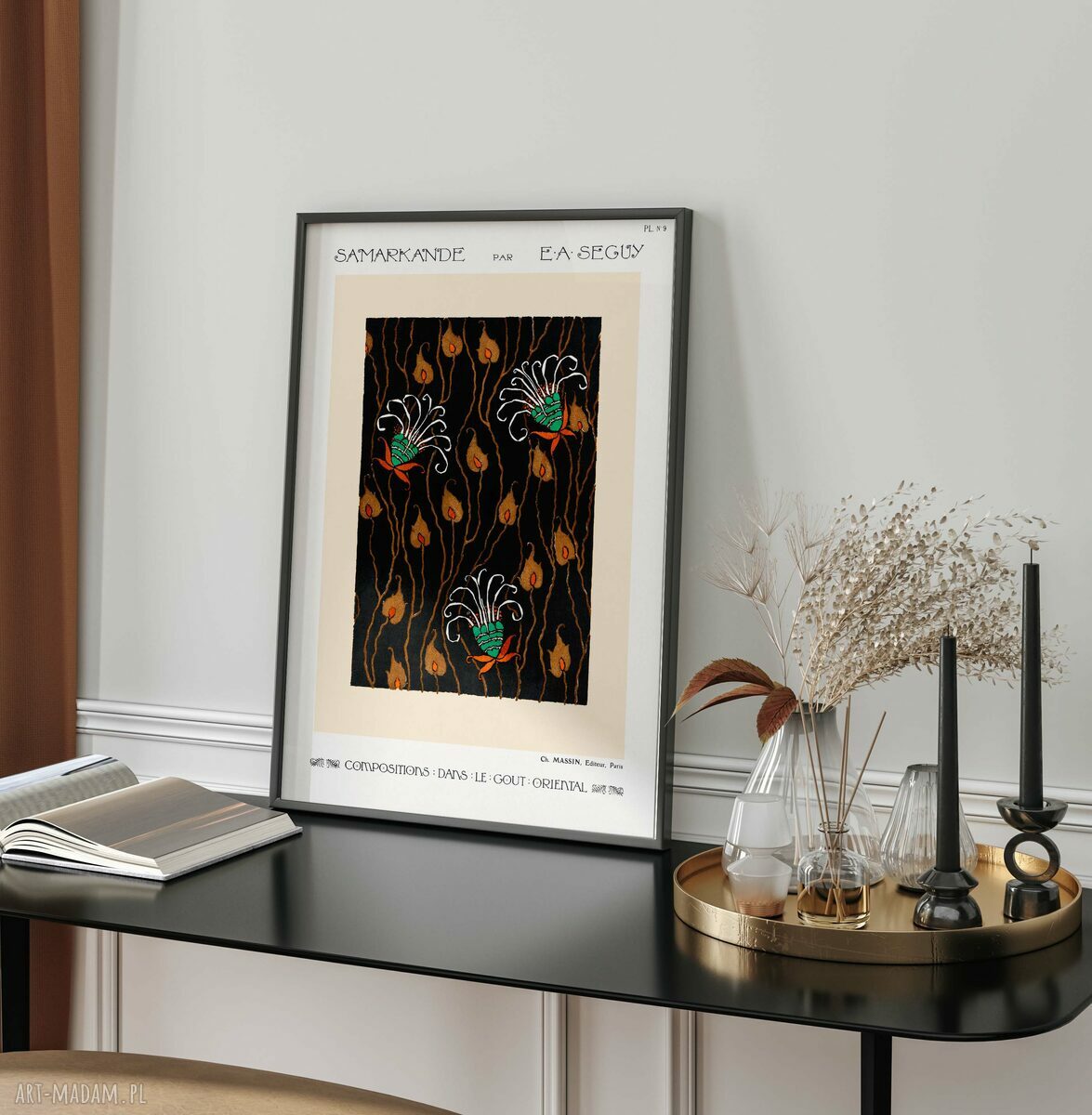 Plakat wystawowy retro 40x50 cm z wzorami natury - vintage look