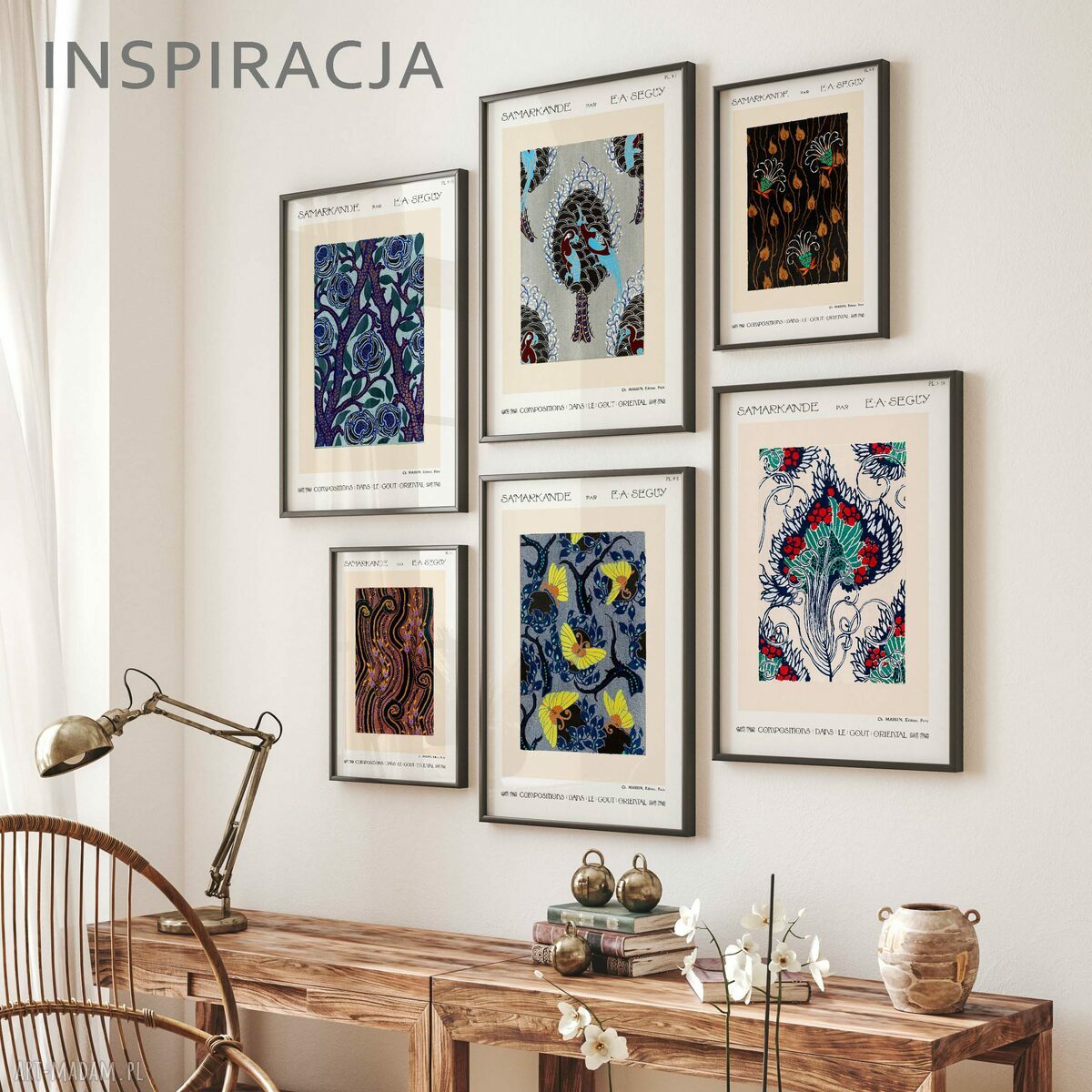 Plakat wystawowy retro 40x50 cm z wzorami natury - vintage look