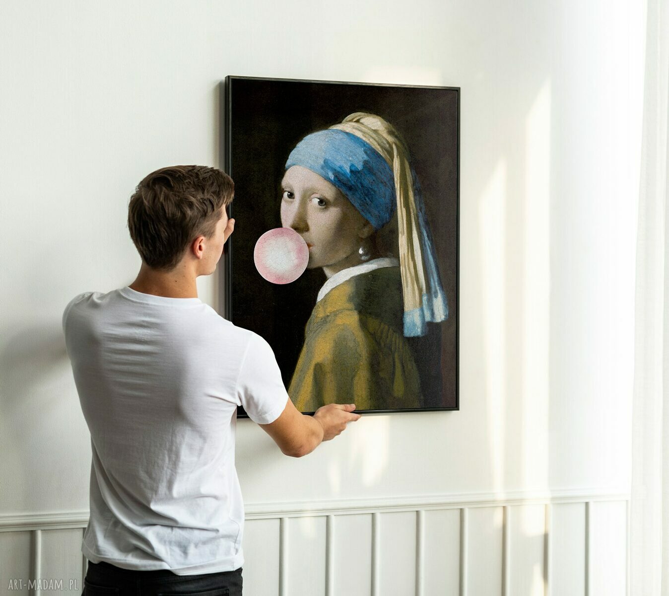 Plakat z czarną ramką „Dziewczyna z perłą” 30x40 cm