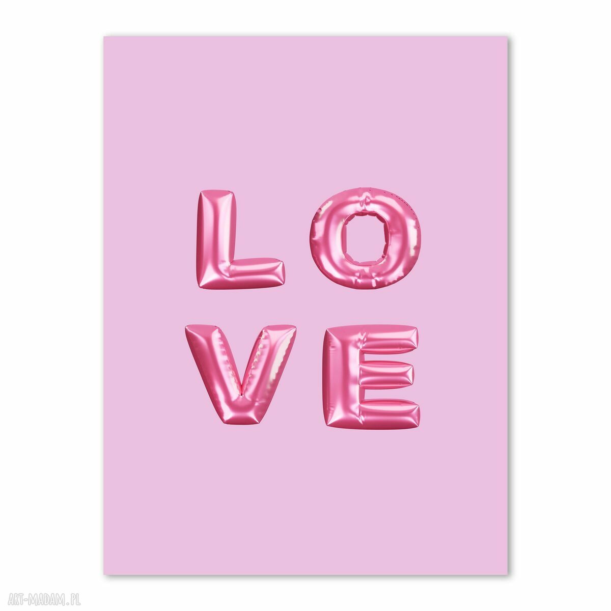Plakat LOVE 40x50 cm z napisem miłość - różowy
