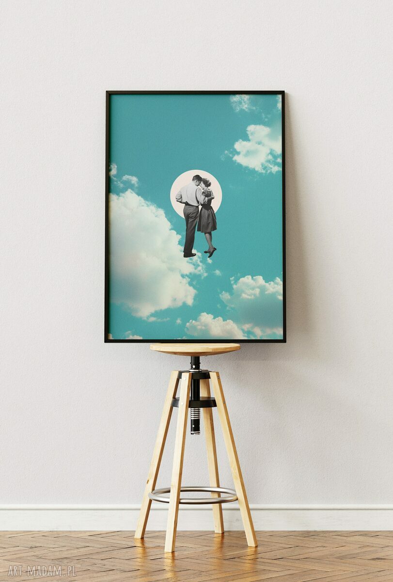 Plakat Zakochana para - kolaż minimalistyczny 50x70 cm