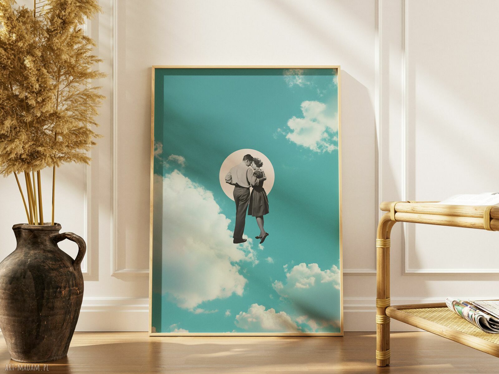 Plakat Zakochana para - kolaż minimalistyczny A3 29,7x42 cm