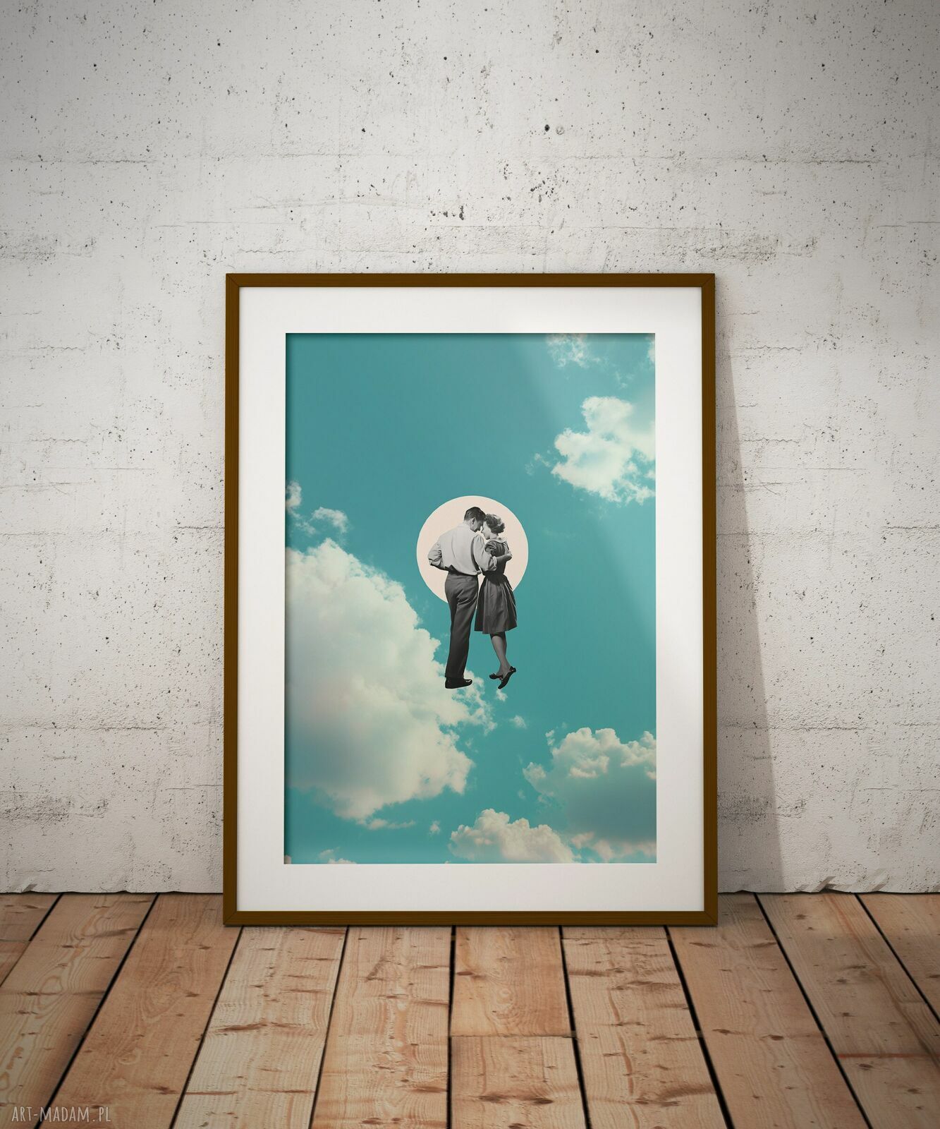 Plakat Zakochana para - kolaż minimalistyczny A2 42x59,4 cm
