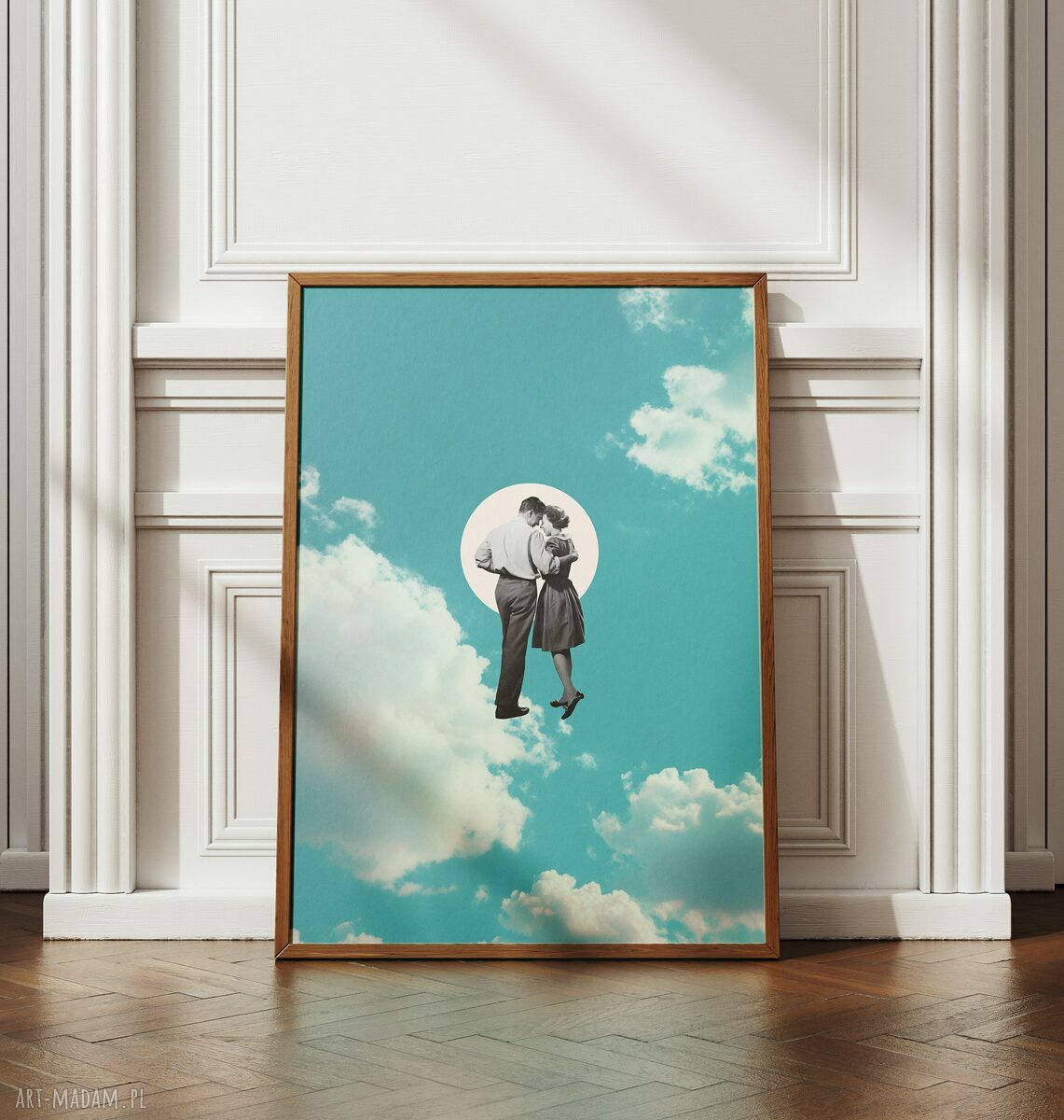 Plakat Zakochana para - kolaż minimalistyczny A2 42x59,4 cm