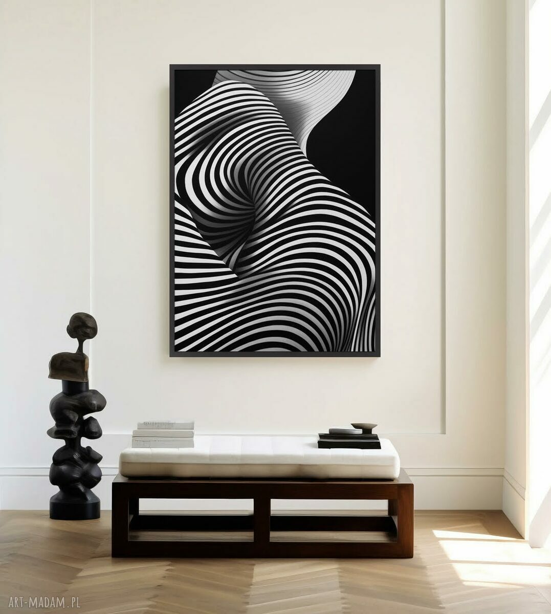 Plakat zebra czarno-biały - format 40x50 cm