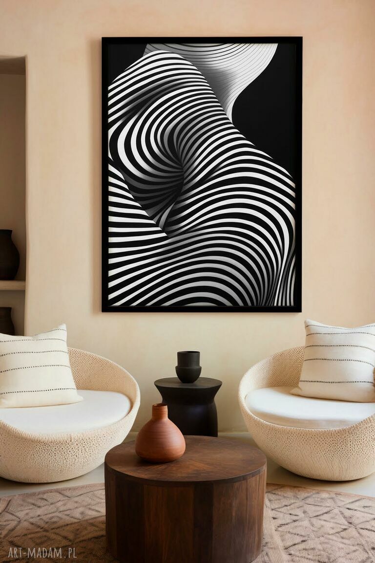 Plakat zebra czarno-biały - format 40x50 cm