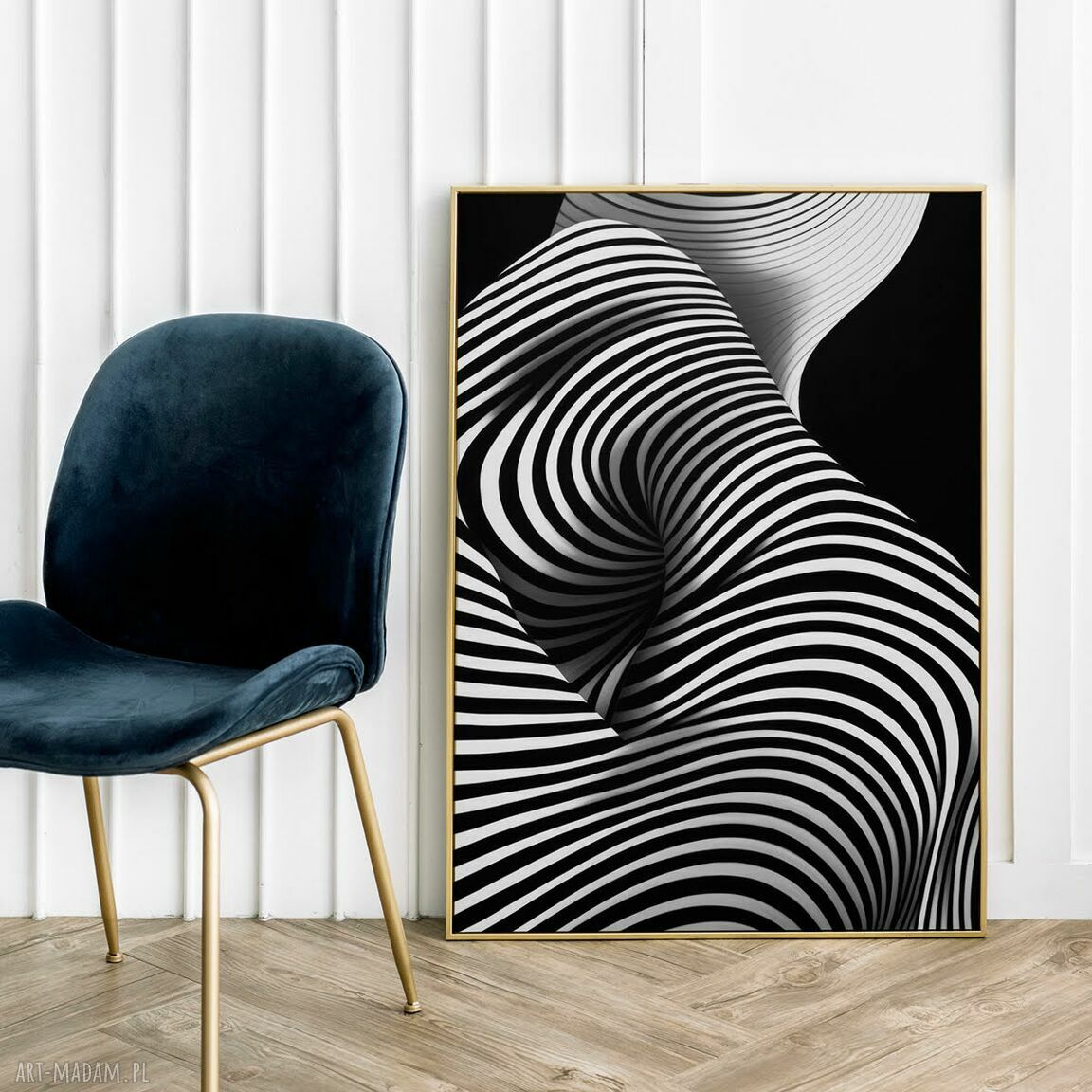Plakat zebra czarno-biały 61x91 cm - oryginalny styl do salonu
