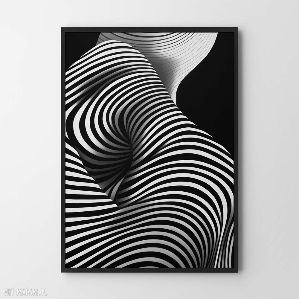 Plakat zebra czarno-biały 61x91 cm - oryginalny styl do salonu