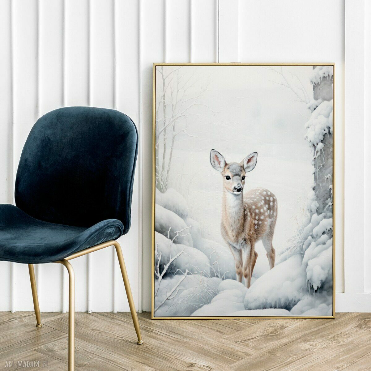 Plakat Zimowa sarenka 40x50 cm do salonu