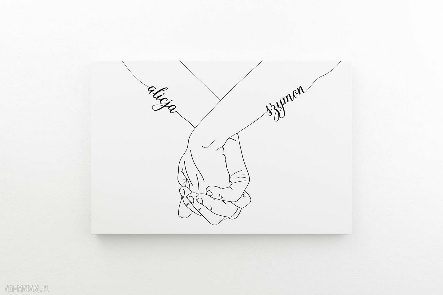 Spersonalizowany plakat z imionami złączonych rąk 50x70 cm