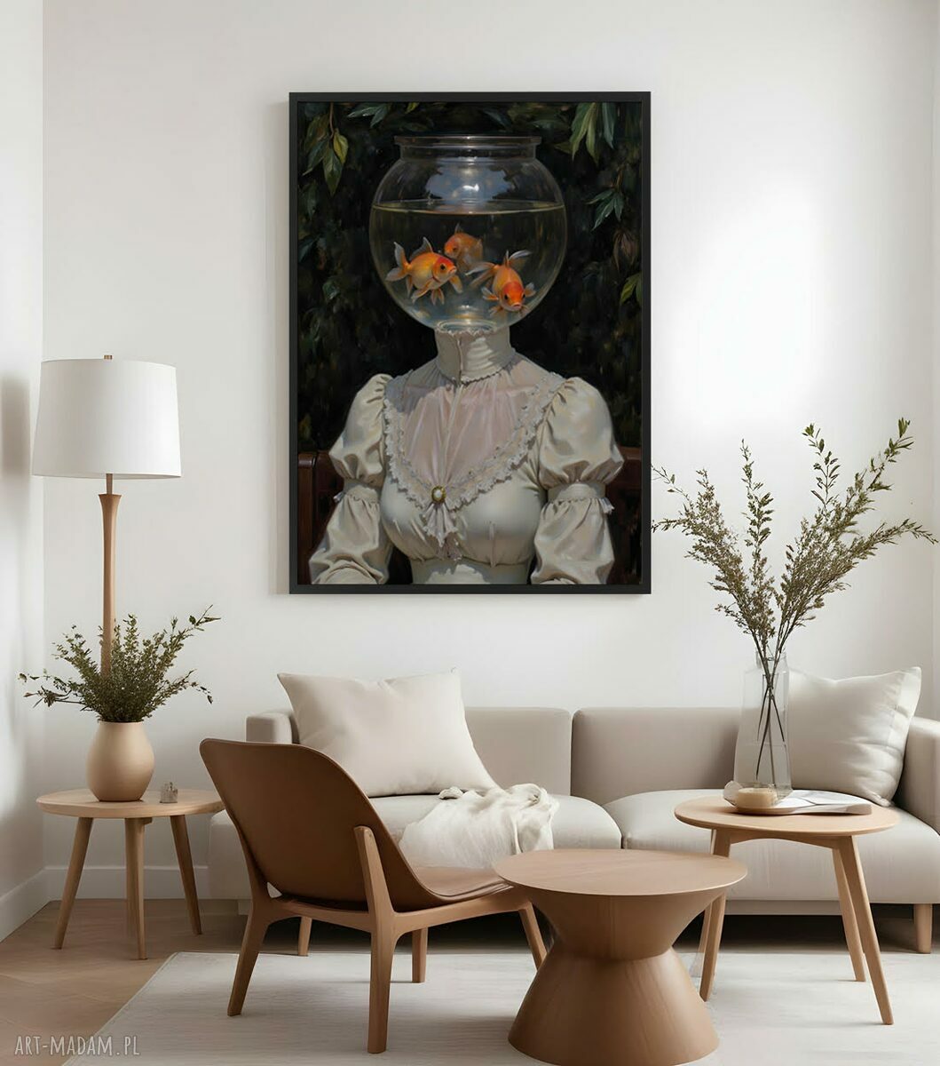 Plakat Złota rybka - sztuka 50x70 cm (B2) do salonu i domu