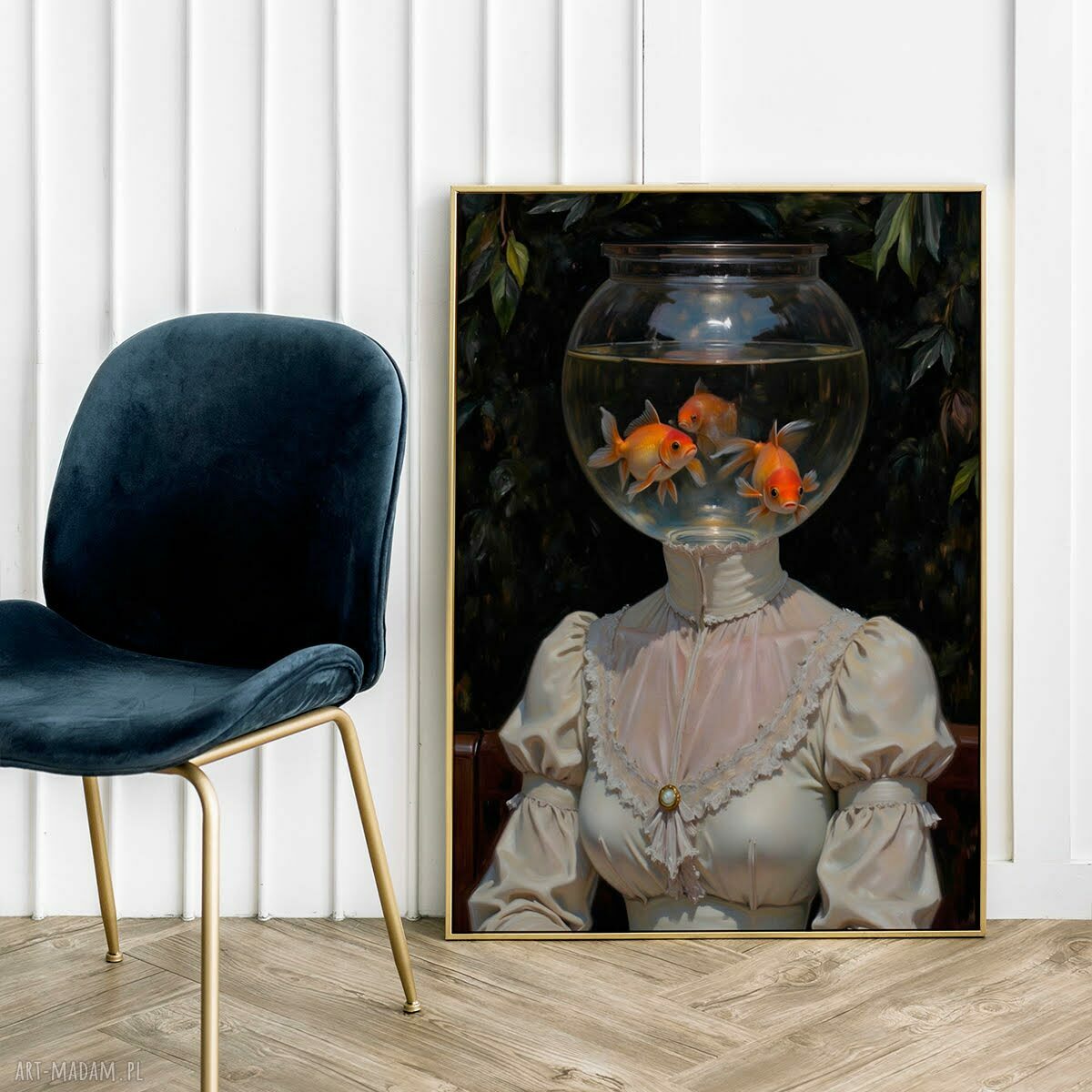 Plakat Złota rybka - sztuka 50x70 cm B2 do salonu i domu