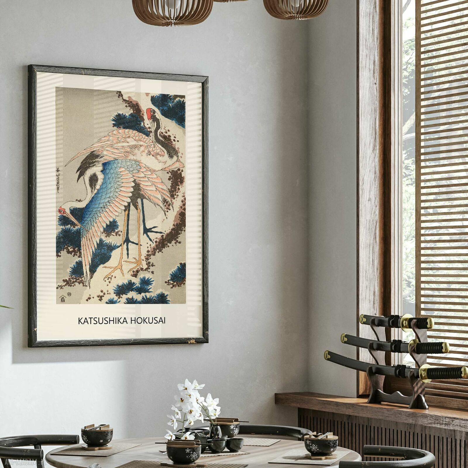 Plakat żurawie - sztuka japońska 50x70 cm 2-0009