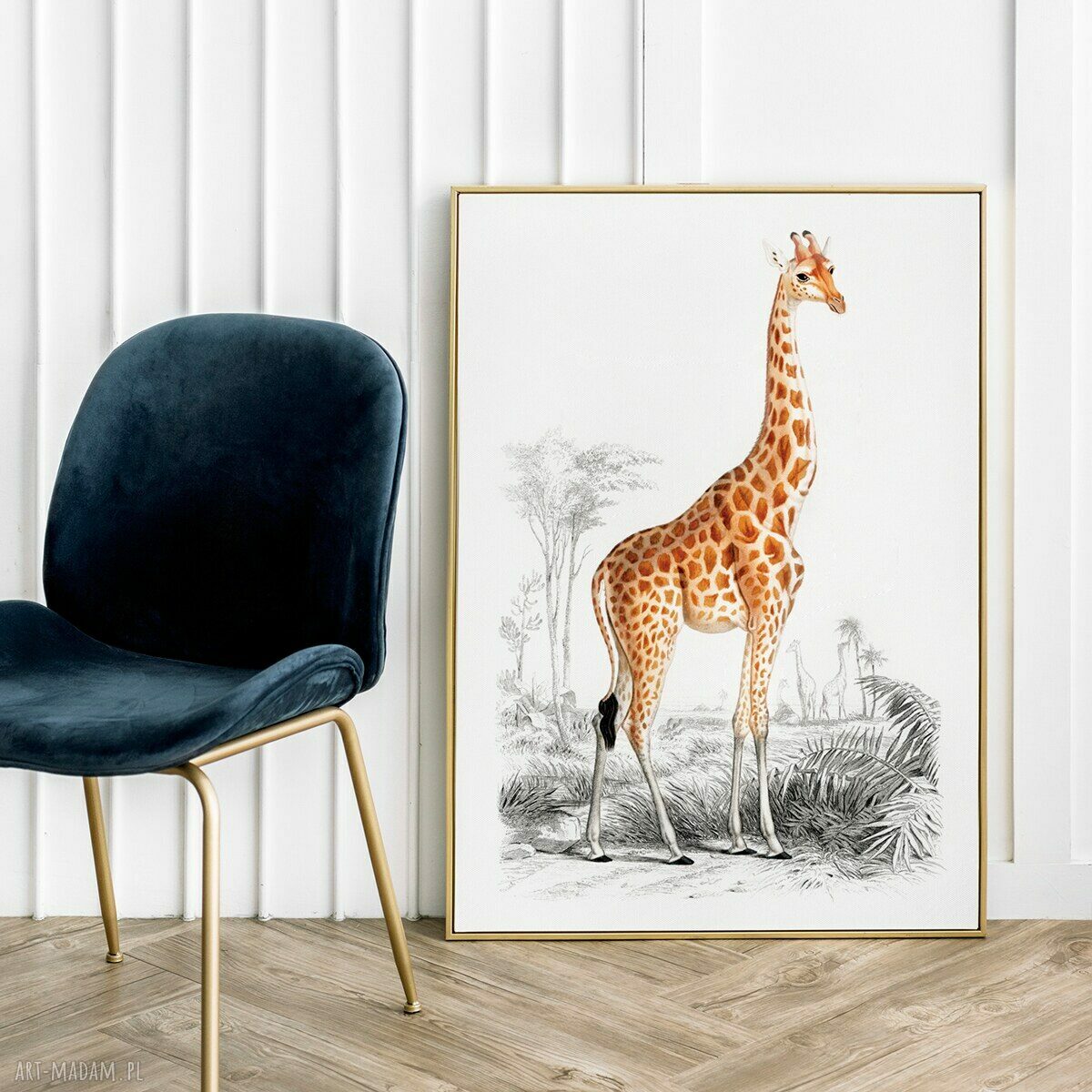 Plakat Żyrafa vintage - reprodukcja 30x40 cm