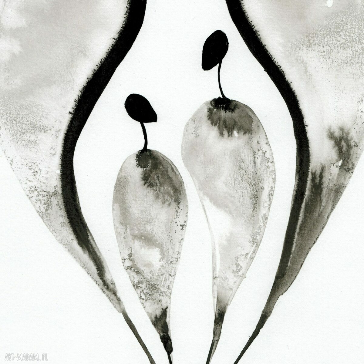 Zestaw 2 grafik 30x40 cm czarno biały minimalizm Relationships